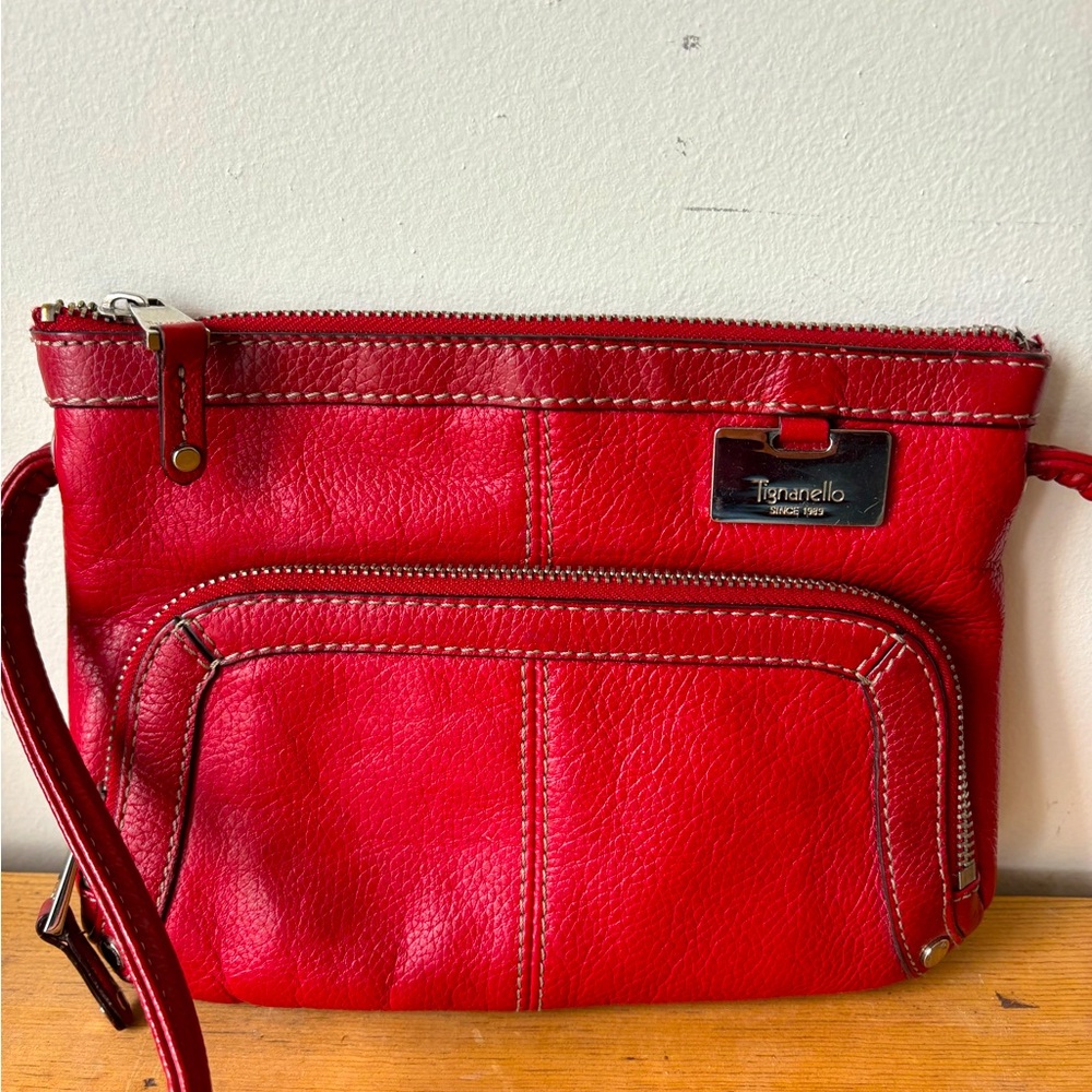 Tignanello leather crossbody. 9”x7”.